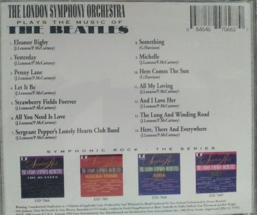 CD The London Symphony Orchestra plays The Beatles ESX 1994 UK