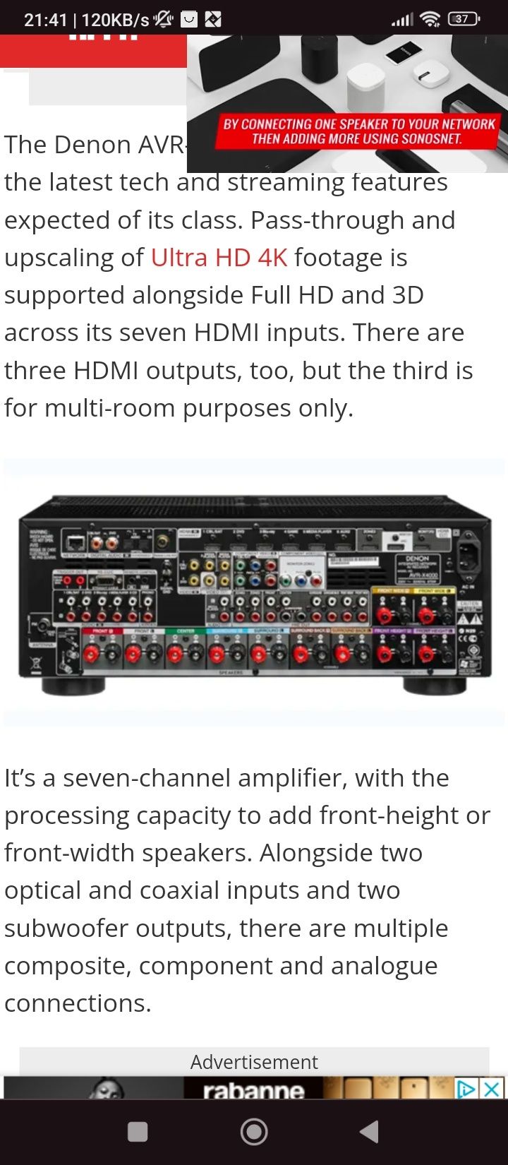 DENON AVR-X4000 Amplificador