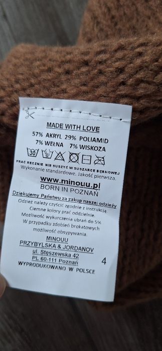 Kaptur komin Minouu kolor karmel