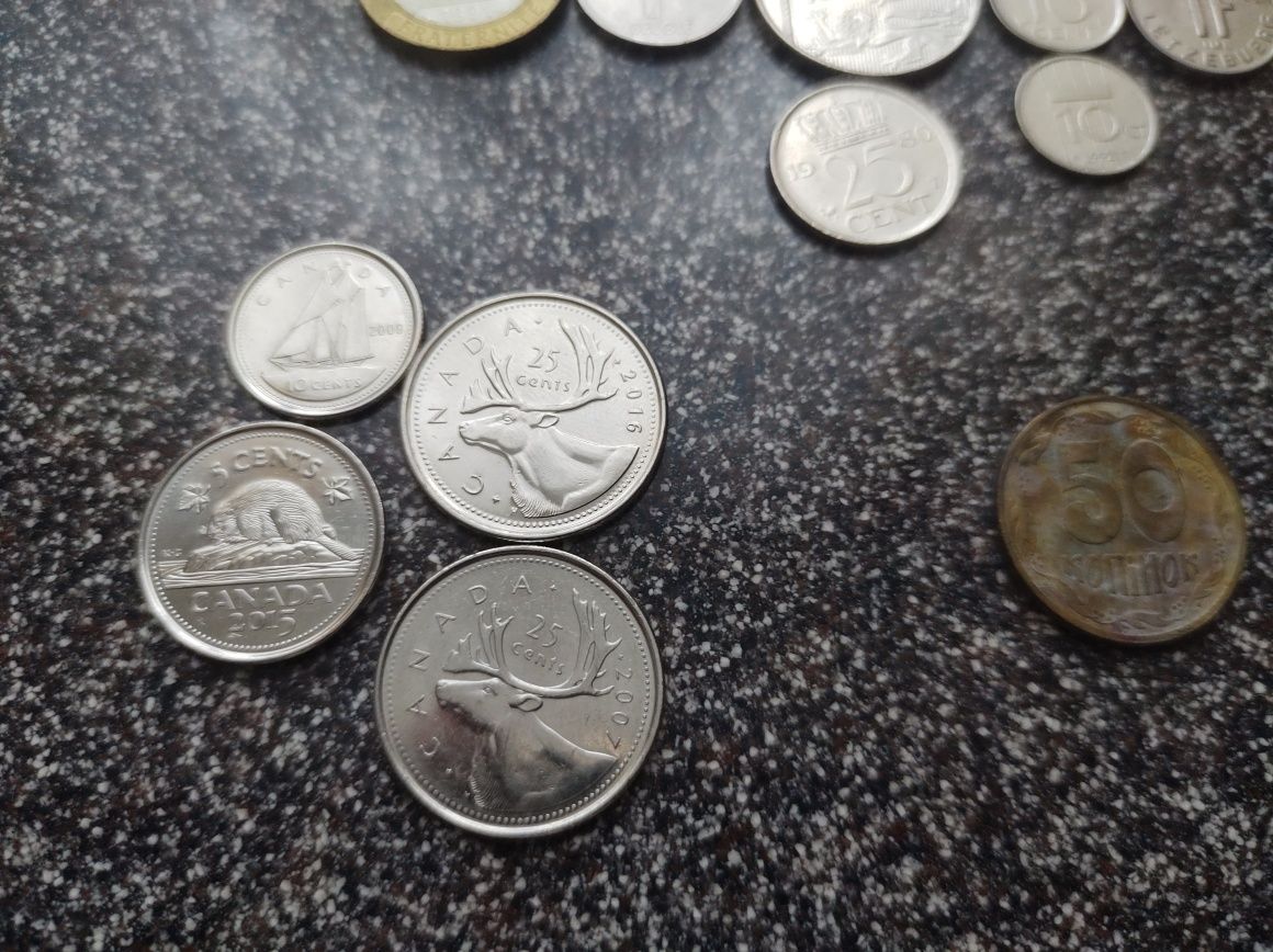 Frank, Zlote, Bani, Cent монеты Бельгии,США,Польши, Хорватии