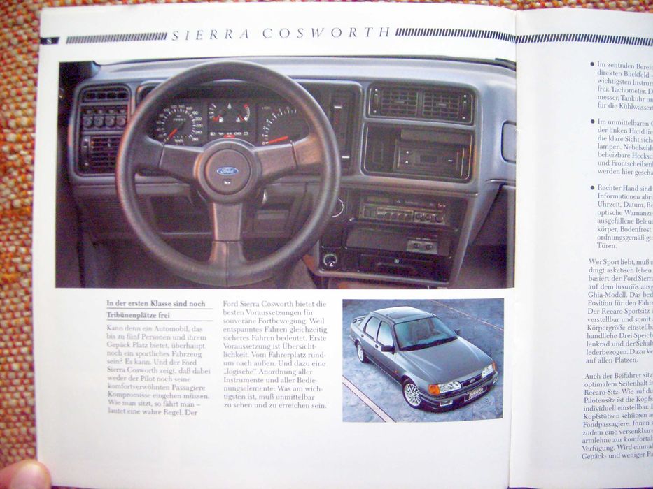 Ford Sierra 4x4 Cosworth 1988 - prospekt 18 stron, BDB * RABATY 10% !