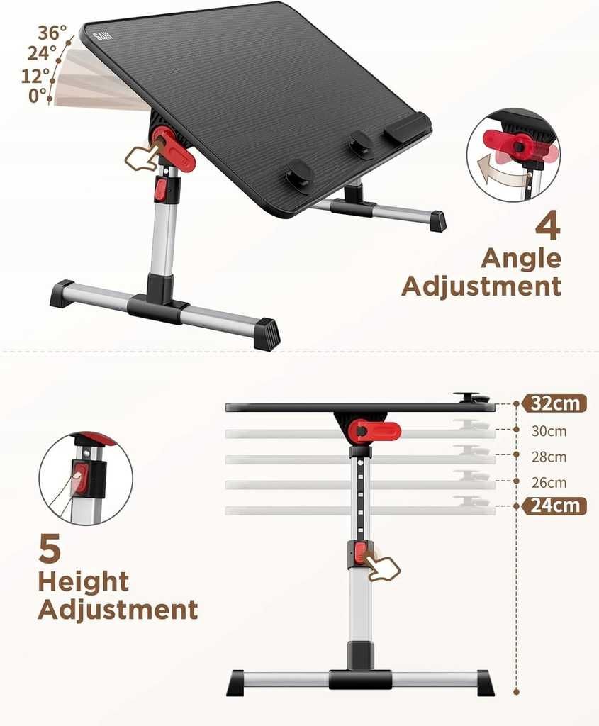 Stolik pod laptopa regulowany podstawka ergonomiczna biurko 60x33cm