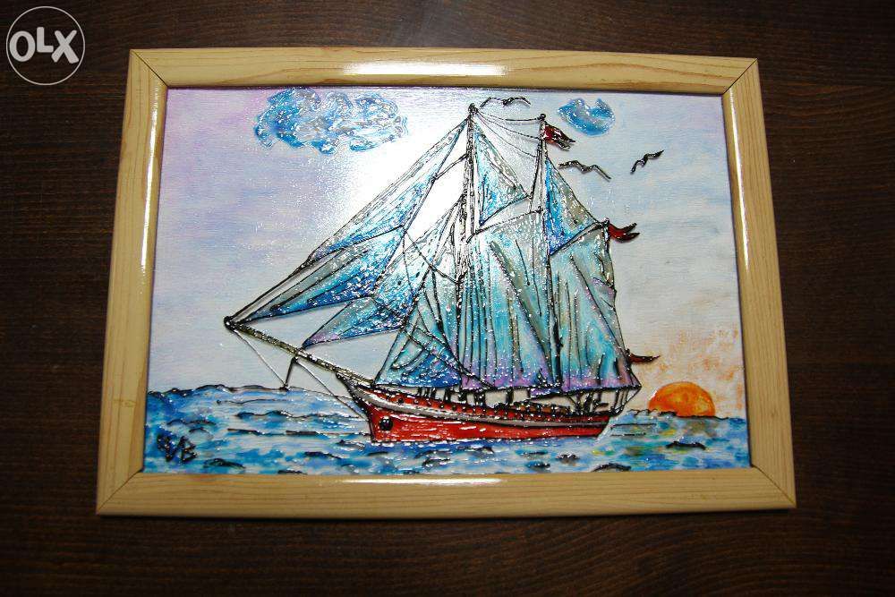 Витраж на морскую тематику