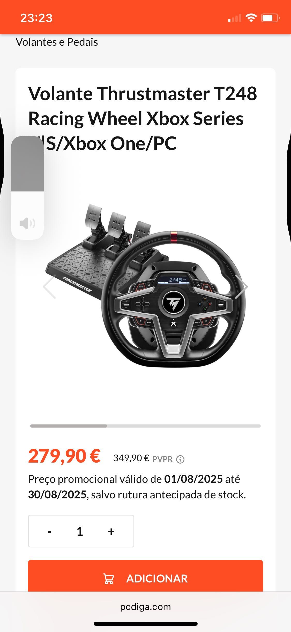 Volante Thrustmaster T248 Racing Wheel Xbox Series X|S/Xbox One/PC