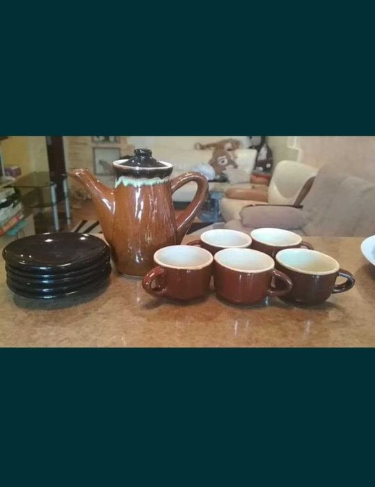 кофейный сервиз СССР, Заварник, чайник, тарелки, чашки