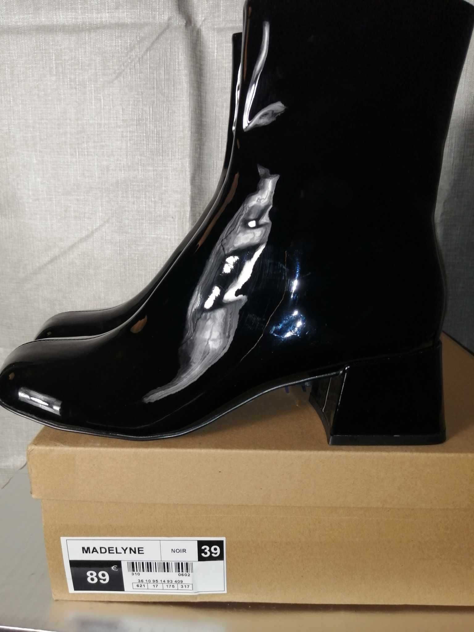 ANDRE Madelyne Nowe Botki Damskie Lakierowane 39 Oryginalne Buty