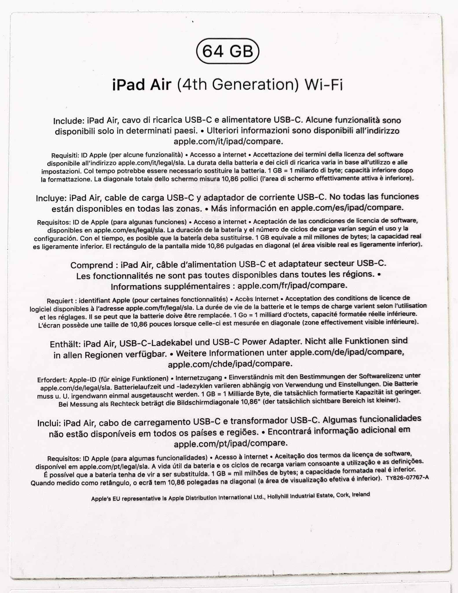 iPad Air Wi‑Fi de 10,9 polegadas 64 GB - Cinzento sideral (4° geração)