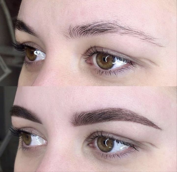 Брови, розробка форми, моделювання,  фарбування, корекція, ламінування