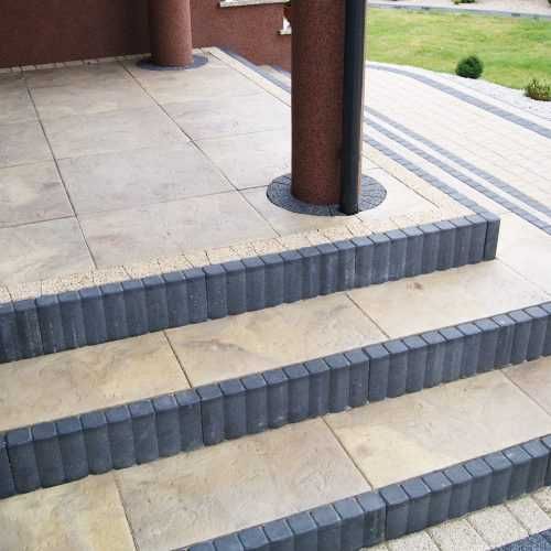 Obrzeże palisadowe kwadratowe 8x48x28 grafit Kost-bet