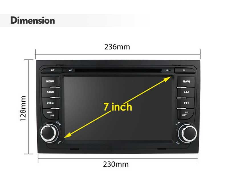Radio RDS DAB+ CarPlay Android GPS WiFi DVD USB Mp3 EXEO AUDI A4 B6 B7