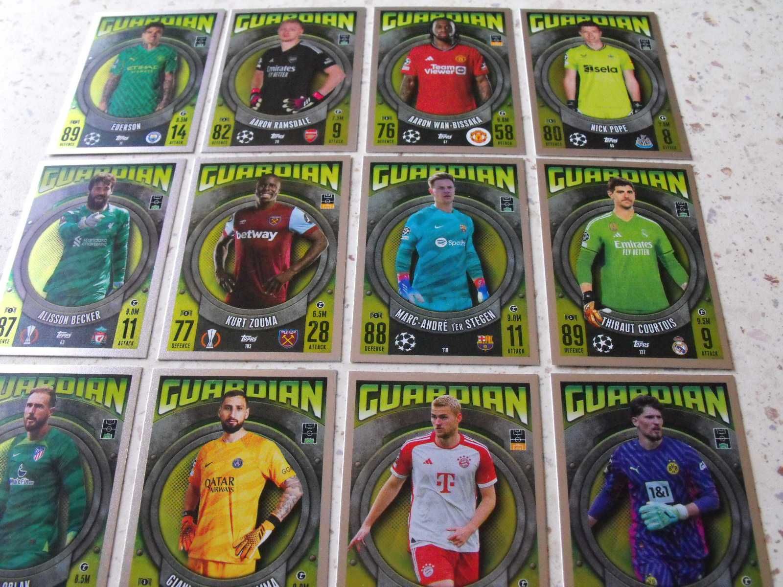 topps Match Attax CHAMPIONS LEAGUE 2024, komplet kart GUARDIAN