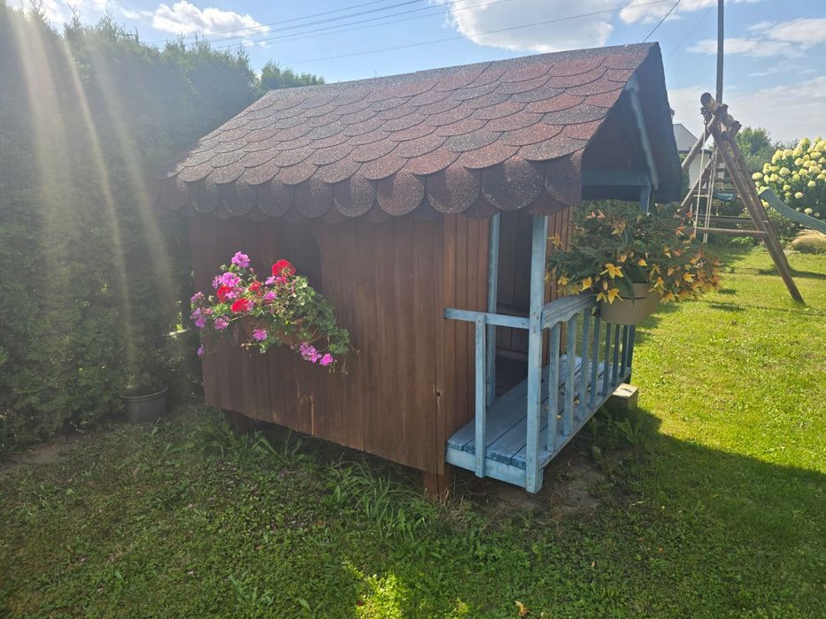 Domek ogrodowy, drewniany, do zabawy dla dzieci