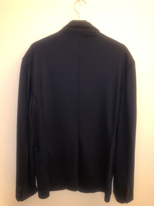 Casaco Mango, em ótimo estado, tecido azul escuro, tamanho L