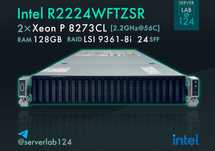 НОВИЙ Cервер Intel R2224 24SFF+NVMe / 2x Xeon Platinum 8273CL / 128GB
