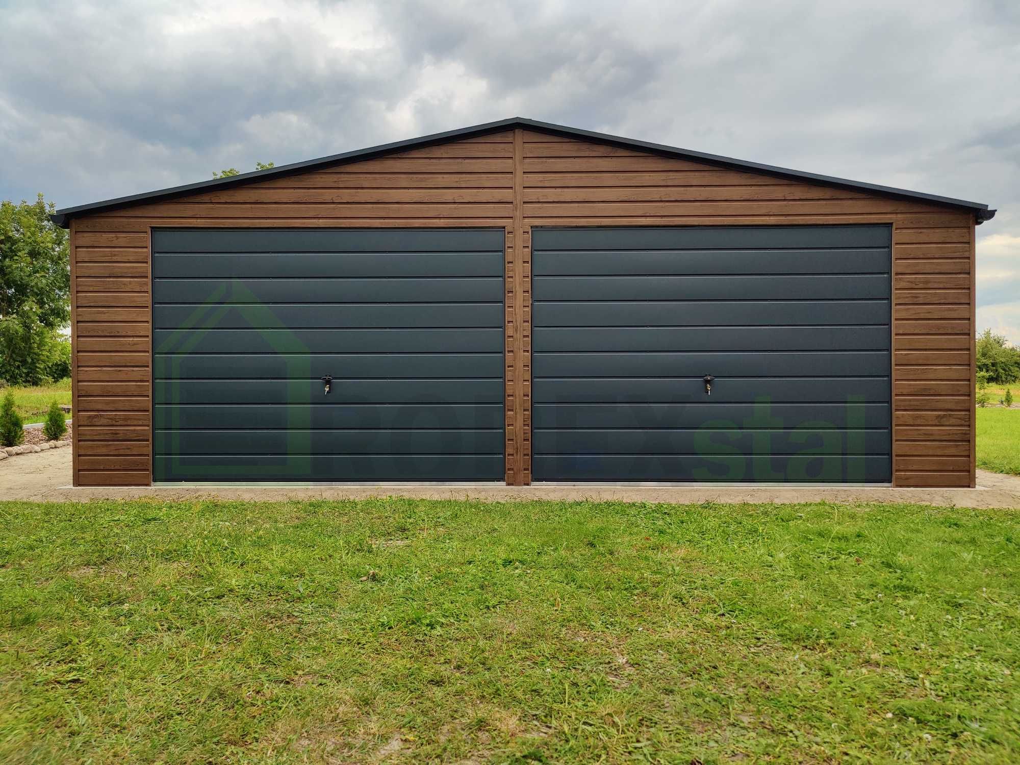 Garaż blaszany 9x5 garaż trzystanowiskowy drewnopodobny producent 6x6