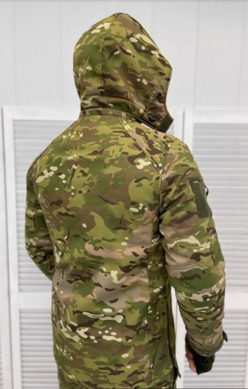 Тактична куртка Combat Multicam Soft-Shell на флісі