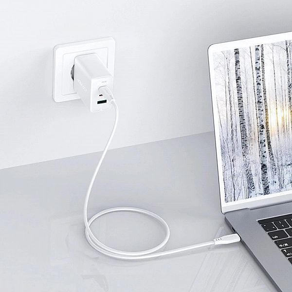 Acefast 2w1 ładowarka sieciowa 2x Usb-c / Usb-a 65w, Pd, Qc 3.0, Afc,