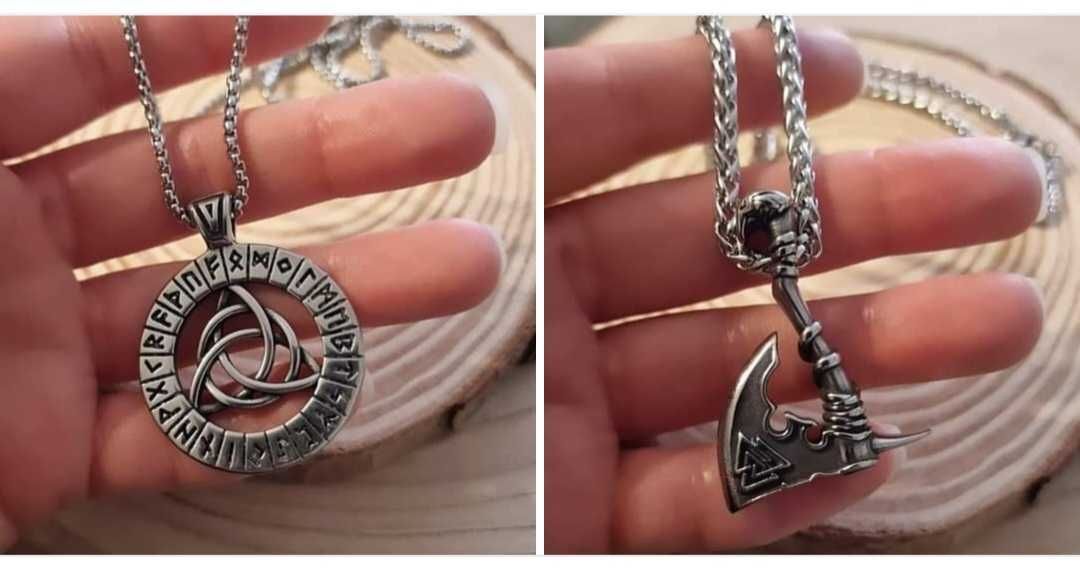 -25% fios colares necklaces amuletos vikings runas corvo arvore vida