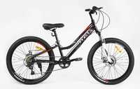 Хит продаж! подростковый велосипед 24" Corso «Optima» алюмиевая рама