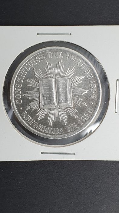 Medalha Rara 1860 prata reconstituição do Peru