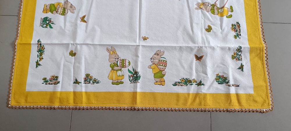 Toalha decorativa Páscoa bordada crochê