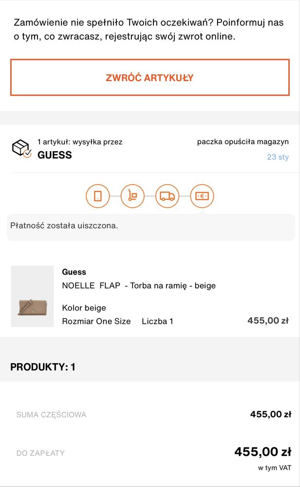 Torebka Kopertówka Guess NOWA Oryginał Ciemny Beż
