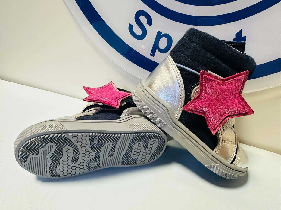 Bartek trzewiki skórzane  srebrne dla dziewczynki   22