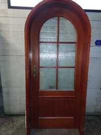 Solidne drzwi drewniane wewnętrzne łukowe / z łukiem / wymiar 95x212