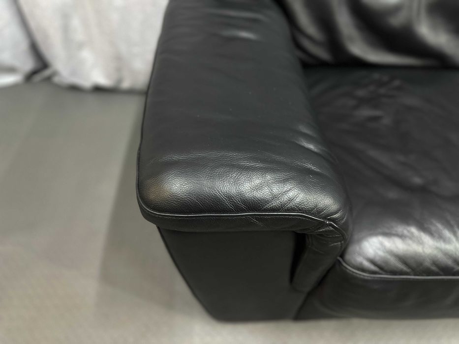 Чорний шкіряний диван-трійка/трьохмісний/шкіряні дивани/меблі з Європи
