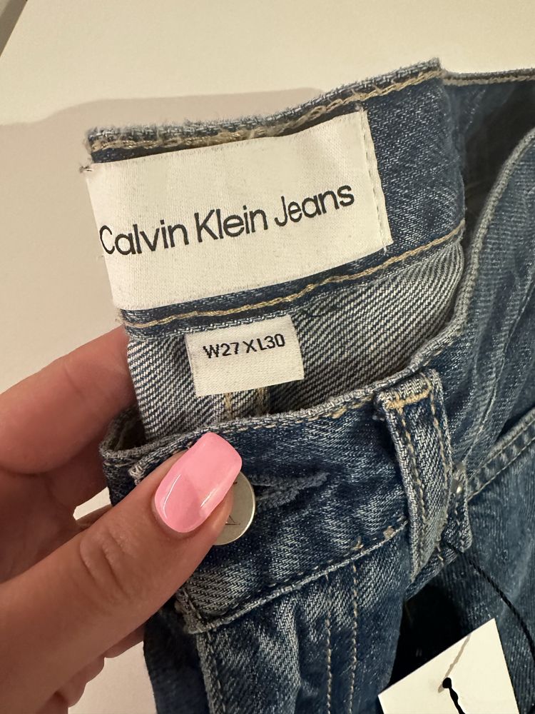 Niebieskie jeansy z prostą nogawką Calvin Klein, rozmiar 38 (M)