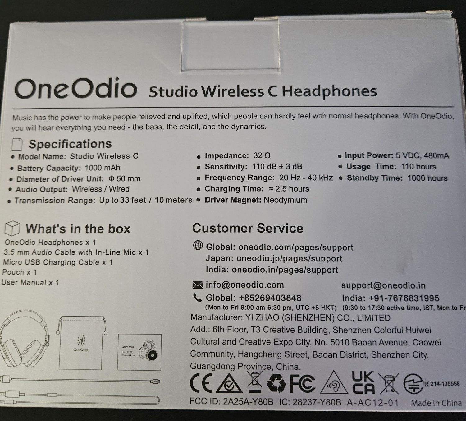 Навушники OneOdio PRO C Y80B Чорні