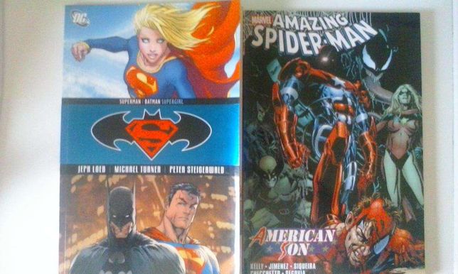 dois livros spider man / superman & batman