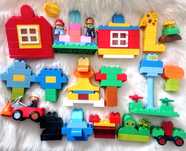 Duży zestaw Lego Duplo z pojemnikiem