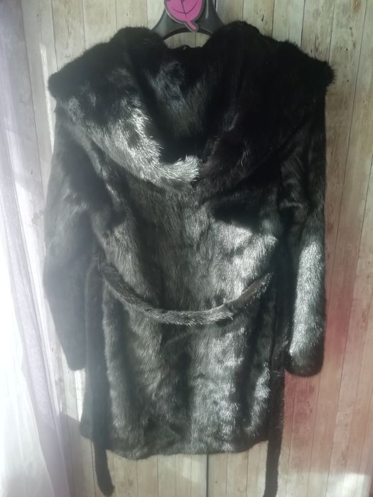 Грудь 104см. Норковая шуба с капюшоном. НЕ ИЗ КУСОЧКОВ