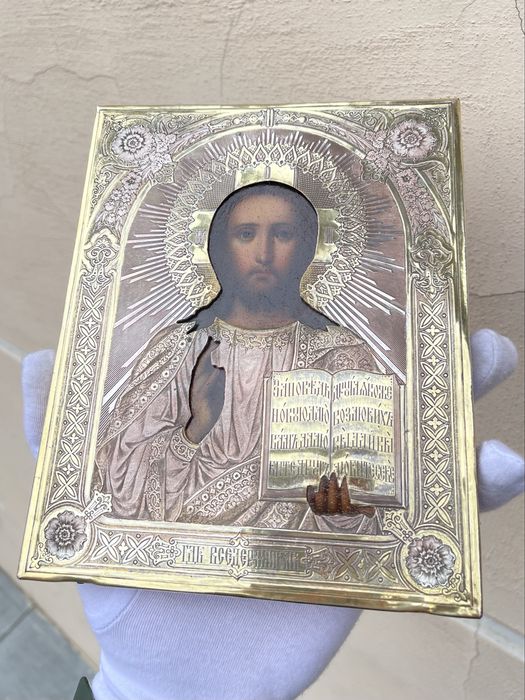 Икона Спас, Оклад Абросимовъ, 19век