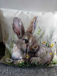 Poszewka dekoracyjna na poduszkę Velvet królik zając 45x45