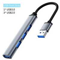 USB-хаб, концентратор/разветвитель на 4 порта USB 3,0 + USB 2,0