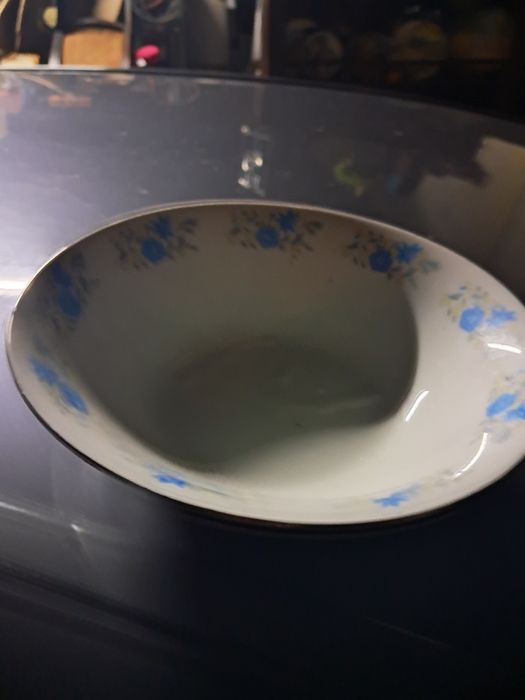 Tigela azul e branca