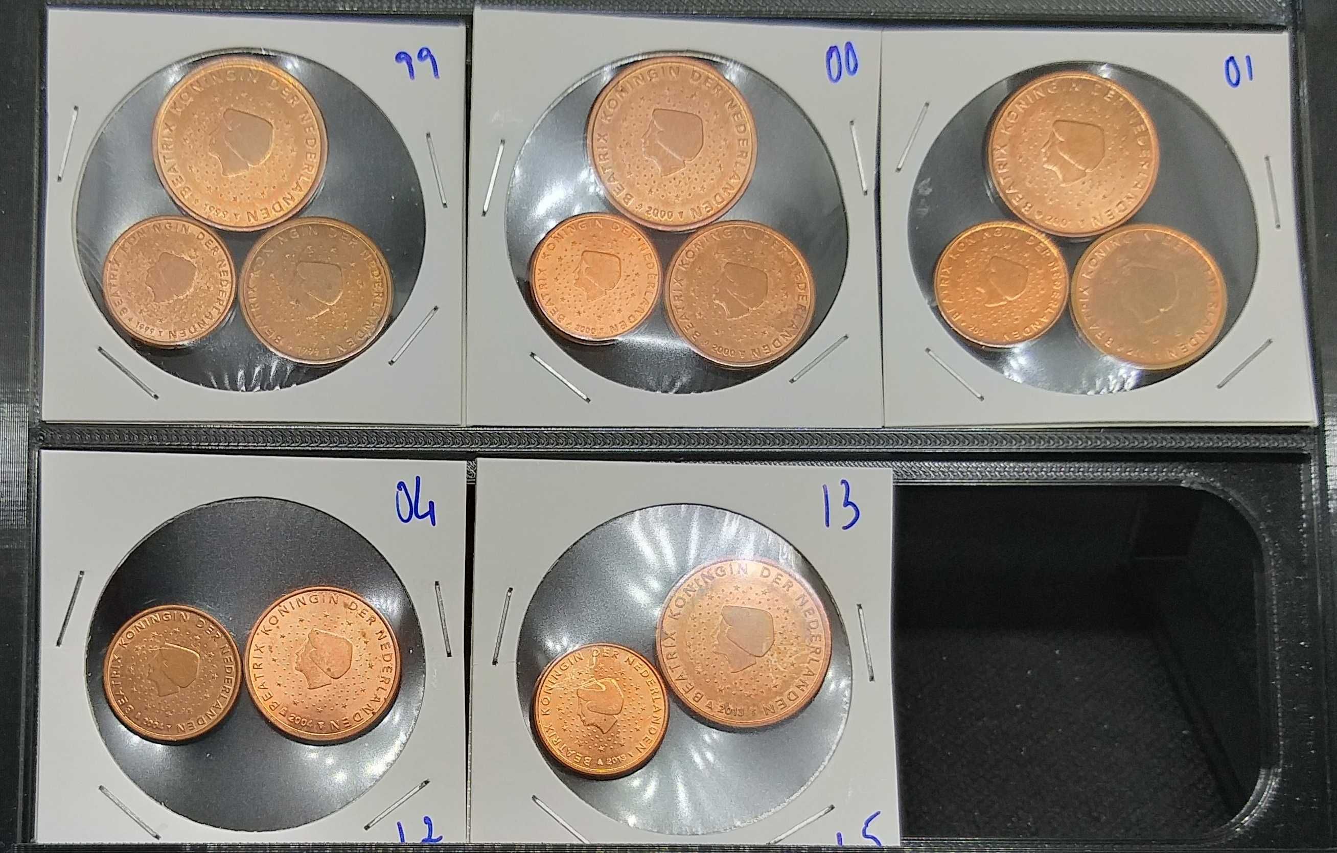 Lotes de moedas de 1,2e5 cêntimos de vários países
