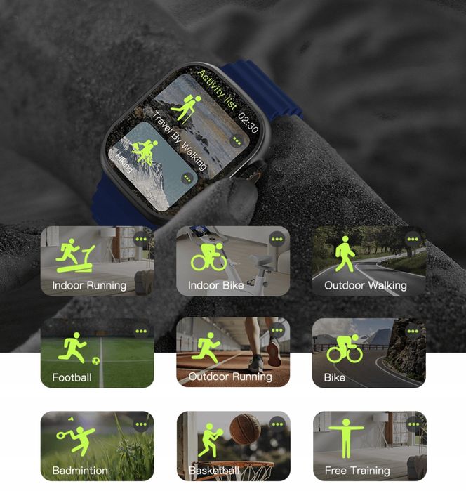 Smartwatch Hk10 Ultra 3 Amoled Chat Gpt Srebrna Koperta Czarny Pasek