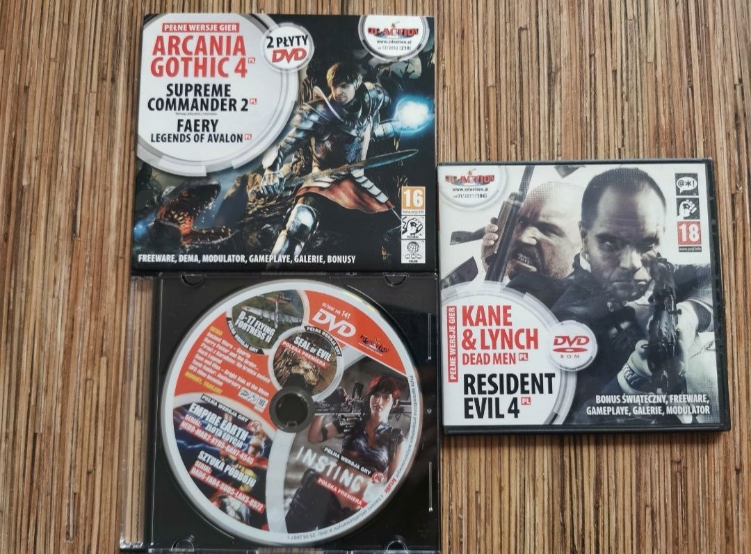 3 Płyty DVD z grami w pełnych wersjach z czasopisma CD-Action