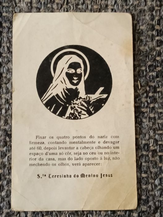 Visita Mensal  da Sagrada família e postal antigo Sta. Teresinha
