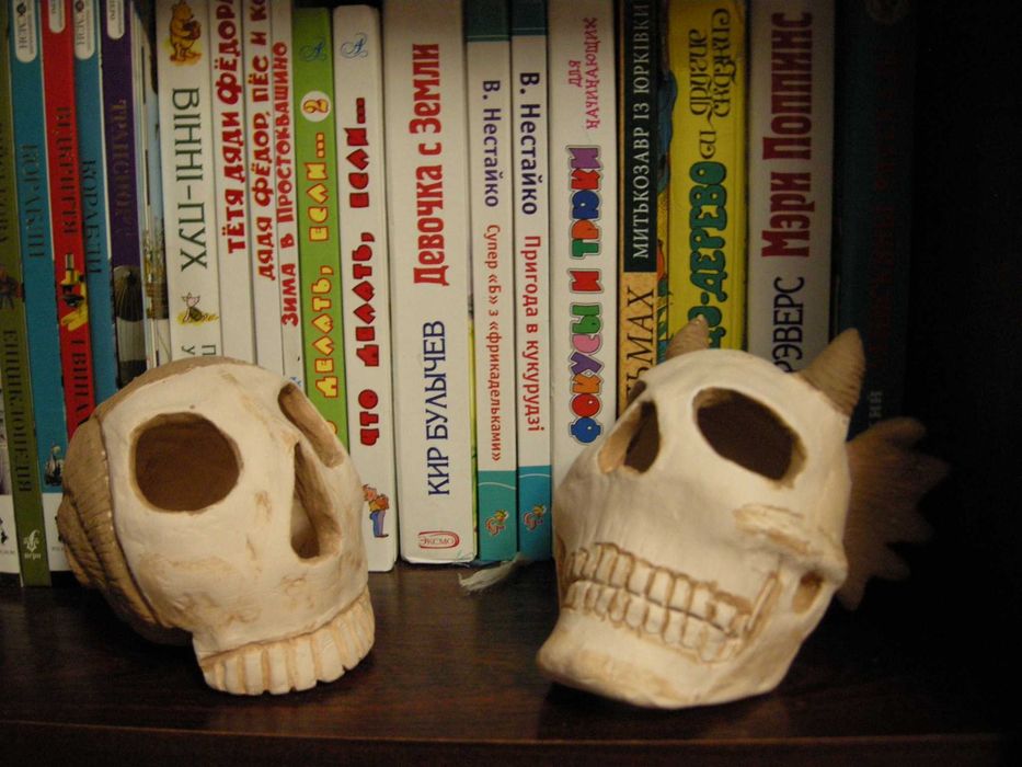 Керамический декор ручной работы для аквариумов. Черепа фэнтези