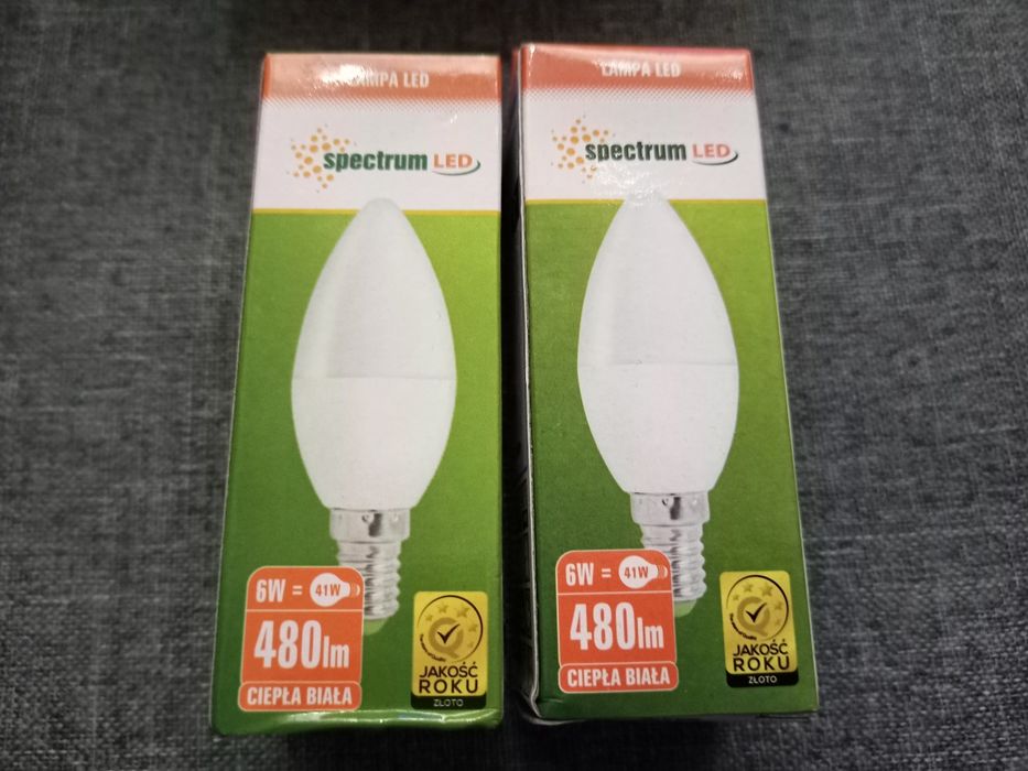 Żarówki LED SPECTRUM 6W 480lm 3000K 2szt świeczka
