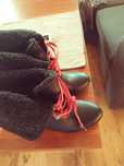 Buty damskie czarne botki obcas ovieplane 36