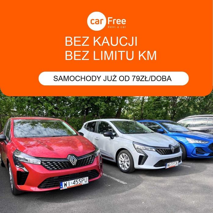 Wypożyczalnia samochodów Wynajem auta BEZ KAUCJI I LIMITU KM NOWE AUTA