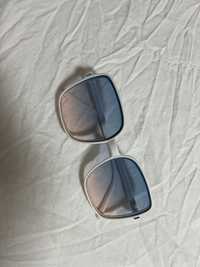 Okulary przeciwsłoneczne niebieskie biała oprawka