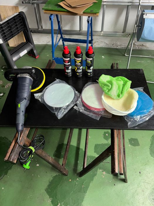 Polerka Rotacyjna WUBER + Zestaw Past MENZERNA + Pady. Jak NOWA (2024]