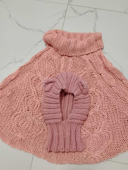 Komplet zimowy dla dziewczynki 116/  122 pudrowy róż