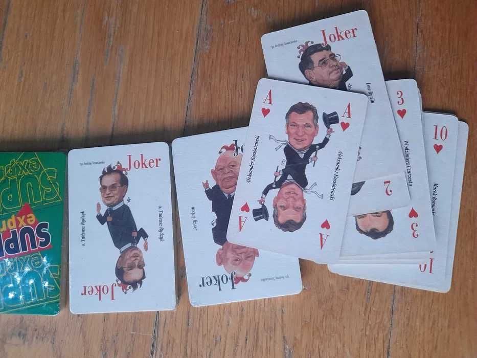 Talia kart do gry z podobiznami polityków lata 90 Rydzyk, Kwaśniewski